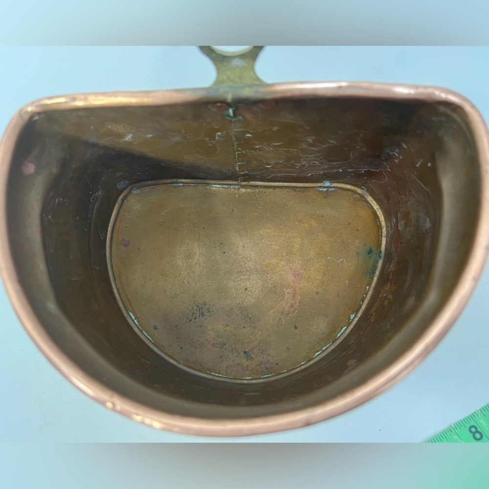 Vintage Solid Copper Hanging Flat Bottom Planter Caddy Made in Turkey size Med - Picture 7 of 7